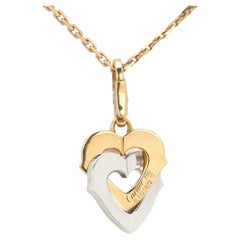 Cartier Double Coeurs Heart Charm Necklace Rose and White Gold