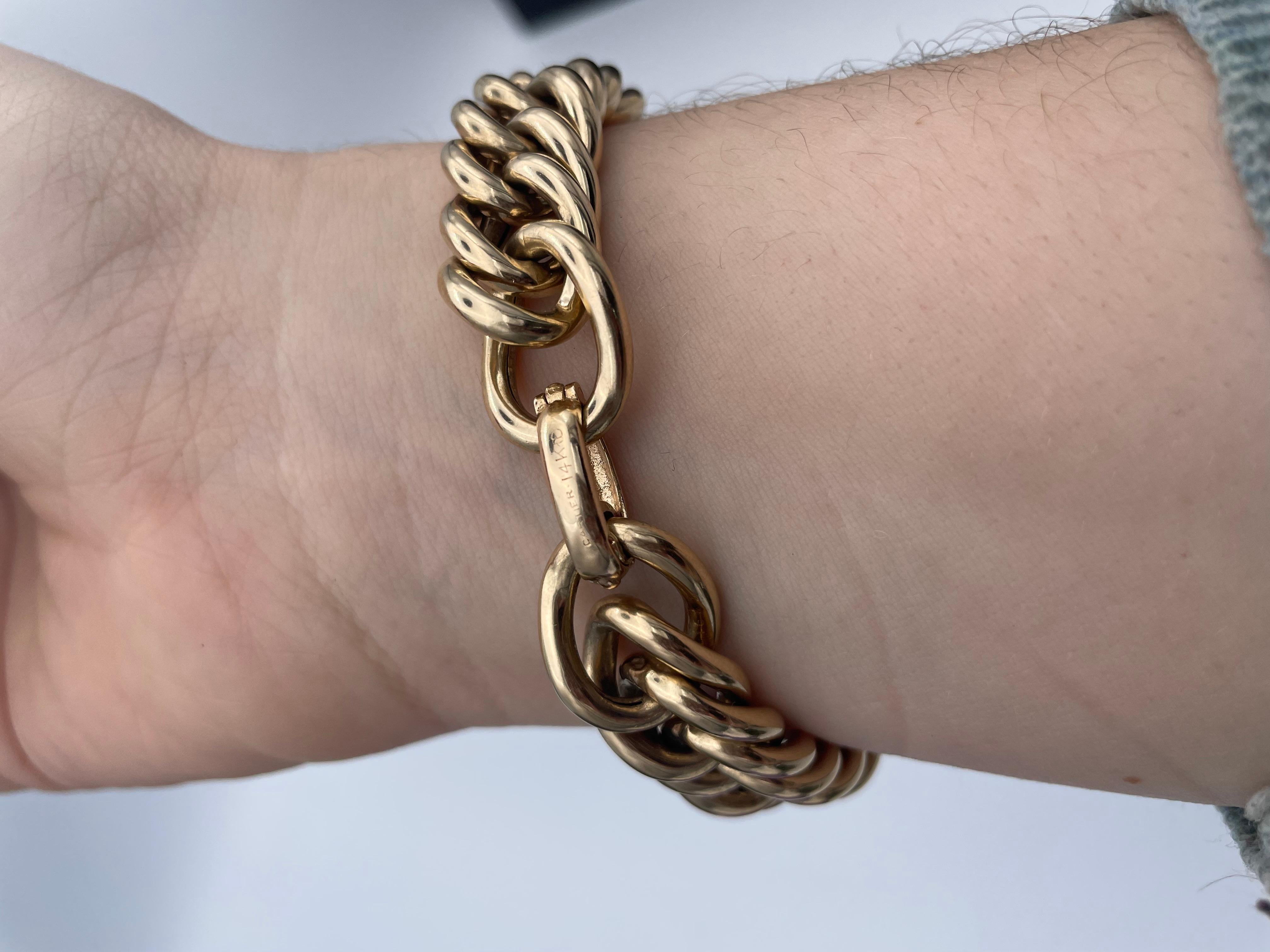 Cartier Double Curb Link Gold Bracelet In Excellent Condition In New York, NY