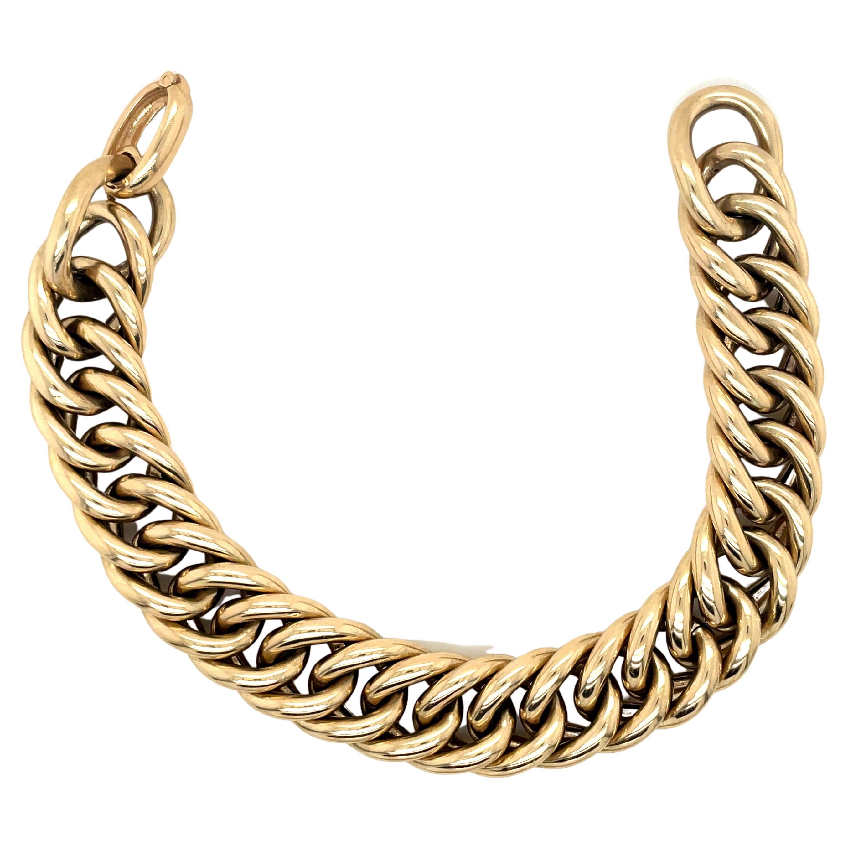 Cartier Double Curb Link Gold Bracelet