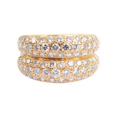 Cartier Double Gold Band Ring with Diamonds