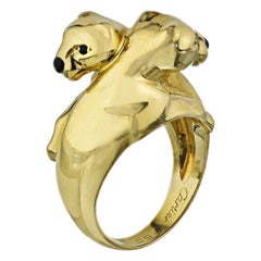 Cartier Double Head Panthere Gold Ring 18 Karat