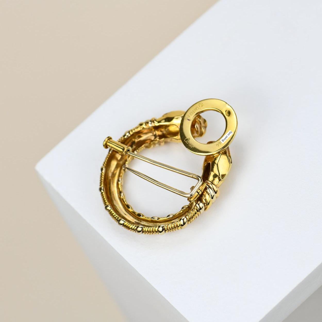 Cartier Double-Headed Panther Yellow Gold Brooch 4