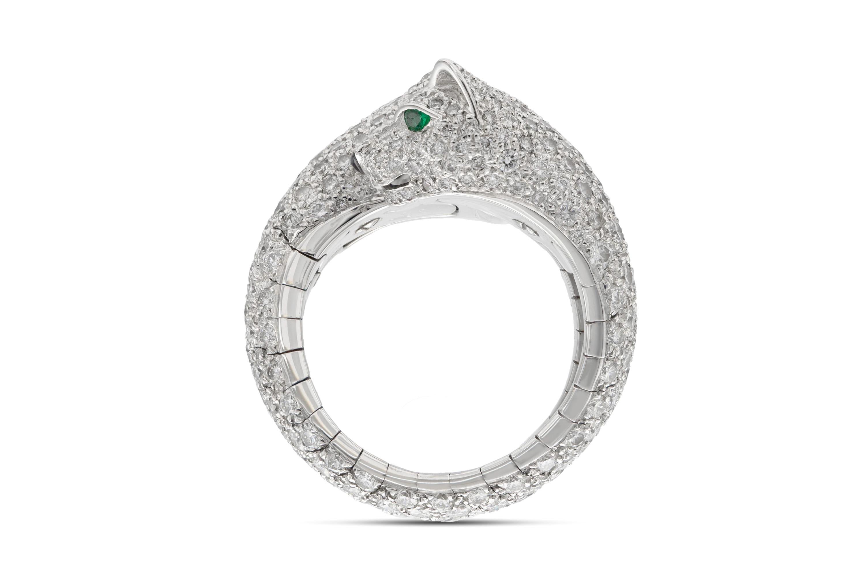 Im Angebot: Cartier Panther-Ring mit doppeltem Perlen () 2