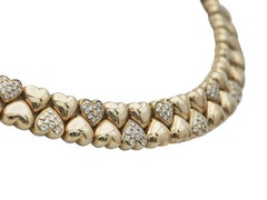 Cartier Double Heart 18k Yellow Gold and Diamond Collar Necklace