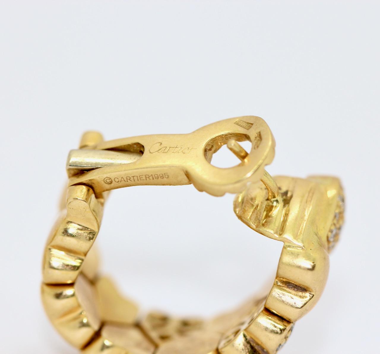 Cartier Doppelherz-Coeur-Ohrringe, 18 Karat Gold mit Diamanten und Zertifikat für Damen oder Herren im Angebot