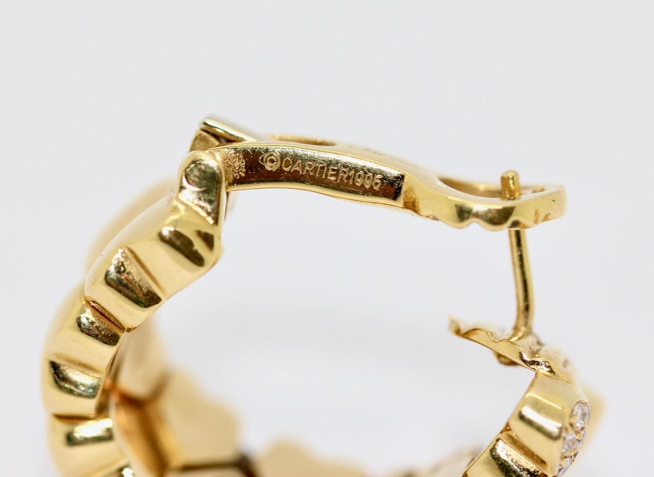 Cartier Doppelherz-Coeur-Ohrringe, 18 Karat Gold mit Diamanten und Zertifikat im Angebot 1