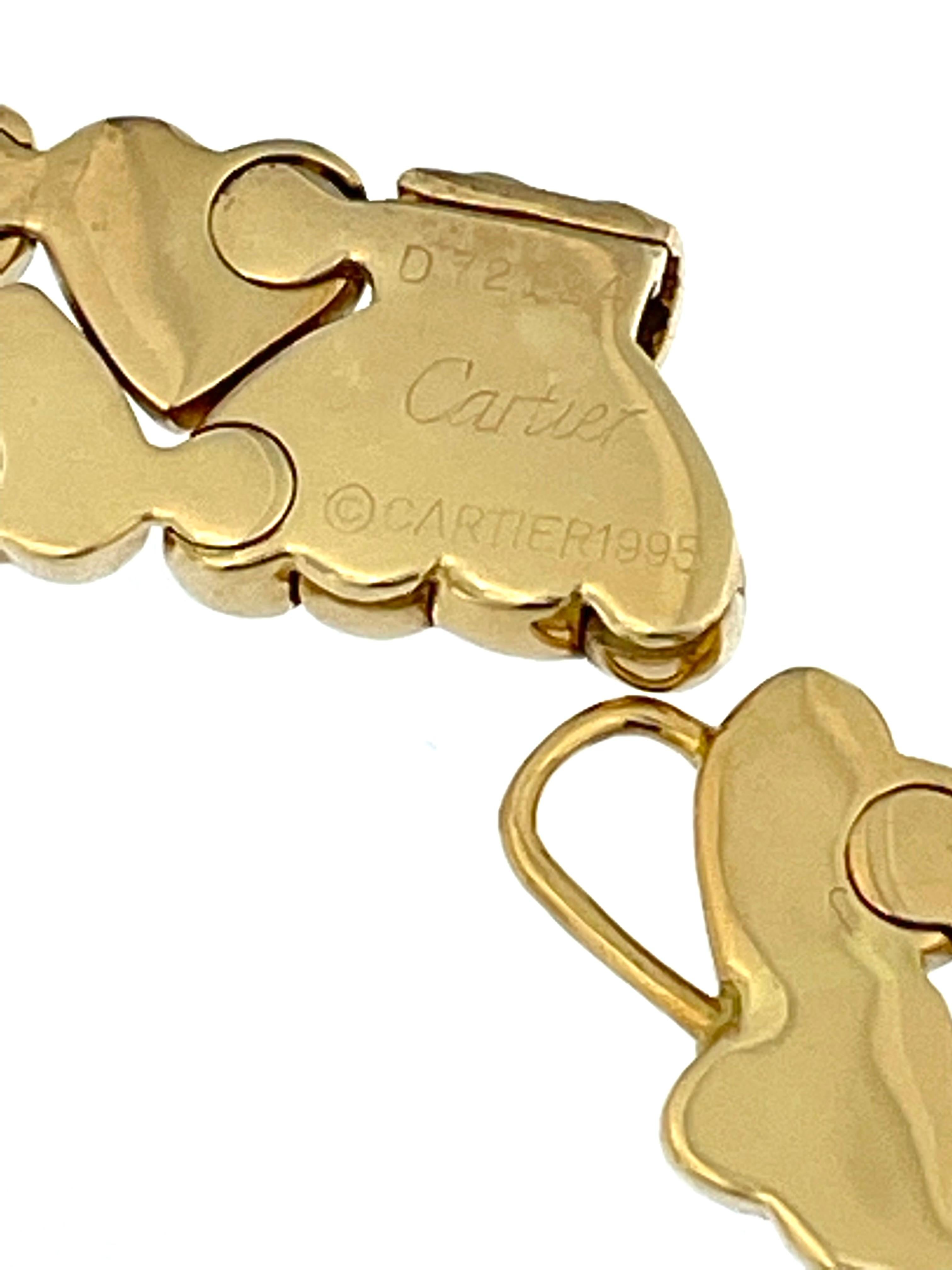 Cartier Collier double cœur en or jaune 18 carats et diamants Pour femmes en vente