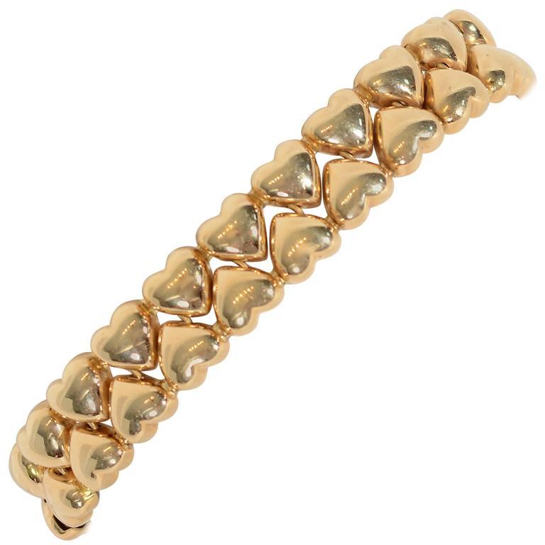 double heart gold bracelet