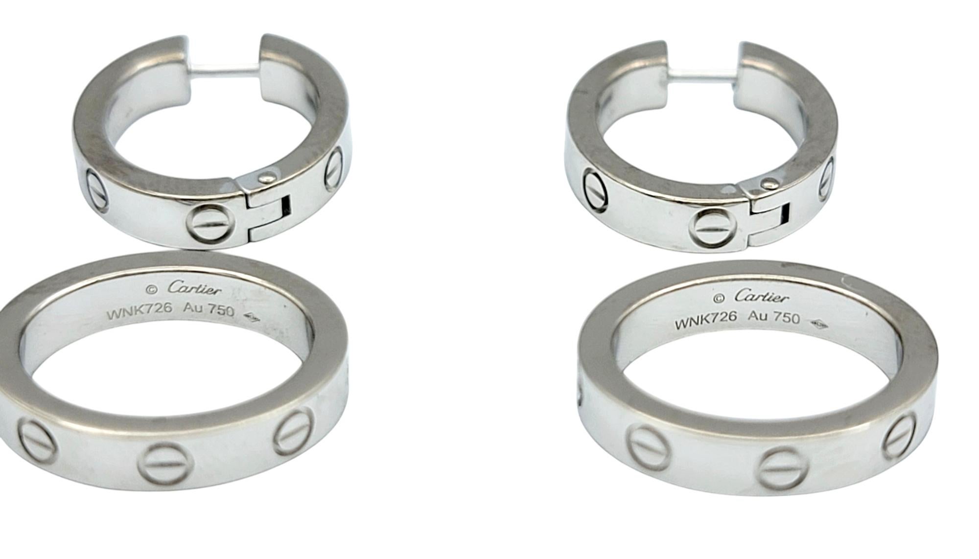 Cartier Double Hoop Love Ohrringe mit abnehmbarem Boden aus 18 Karat Weißgold im Zustand „Gut“ im Angebot in Scottsdale, AZ