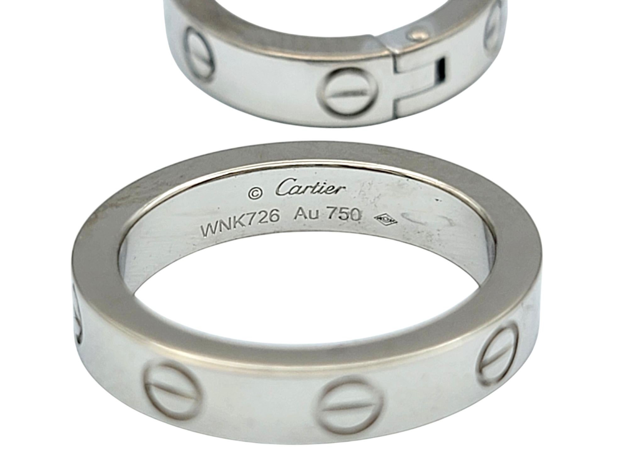 Cartier Double Hoop Love Ohrringe mit abnehmbarem Boden aus 18 Karat Weißgold Damen im Angebot