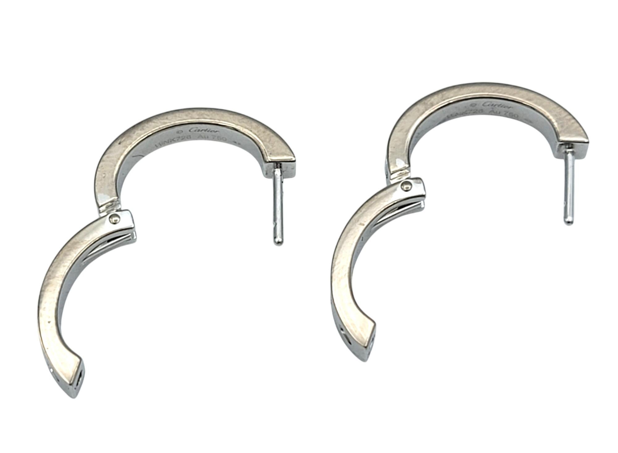 Cartier Double Hoop Love Ohrringe mit abnehmbarem Boden aus 18 Karat Weißgold im Angebot 1