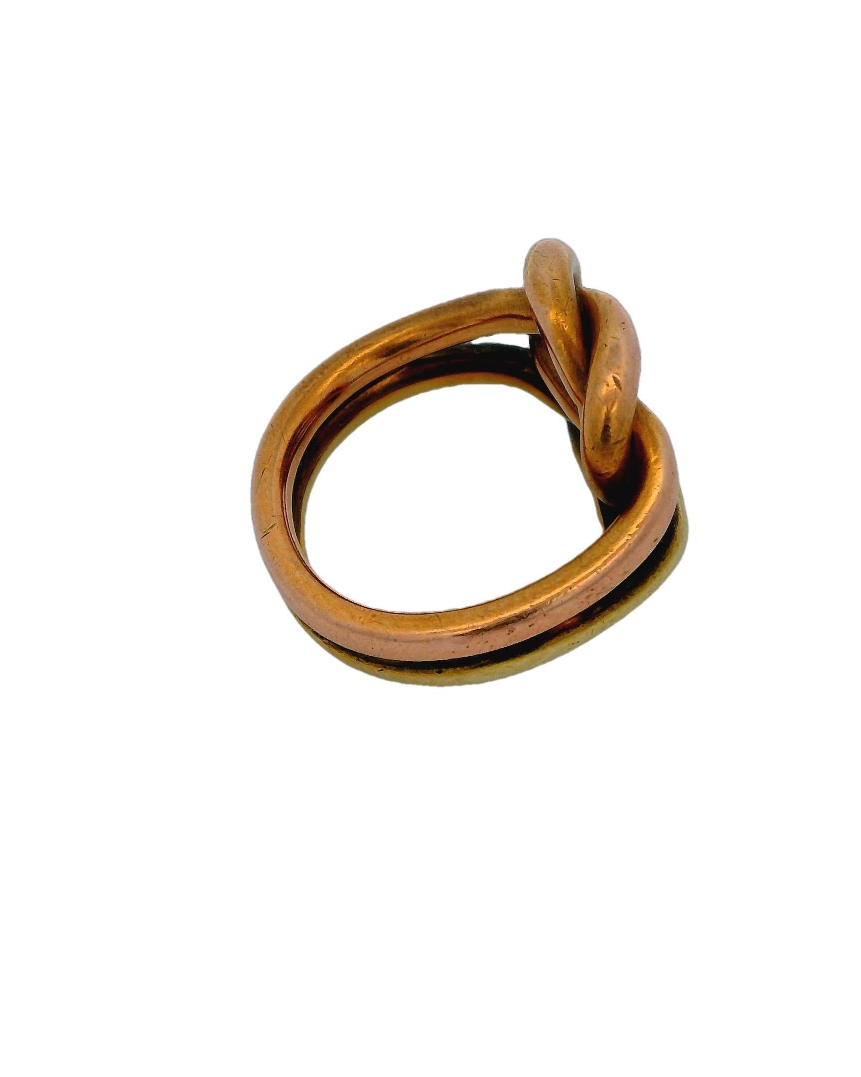 Cartier Double Knot 14K Yellow & Rose Gold Ring 2