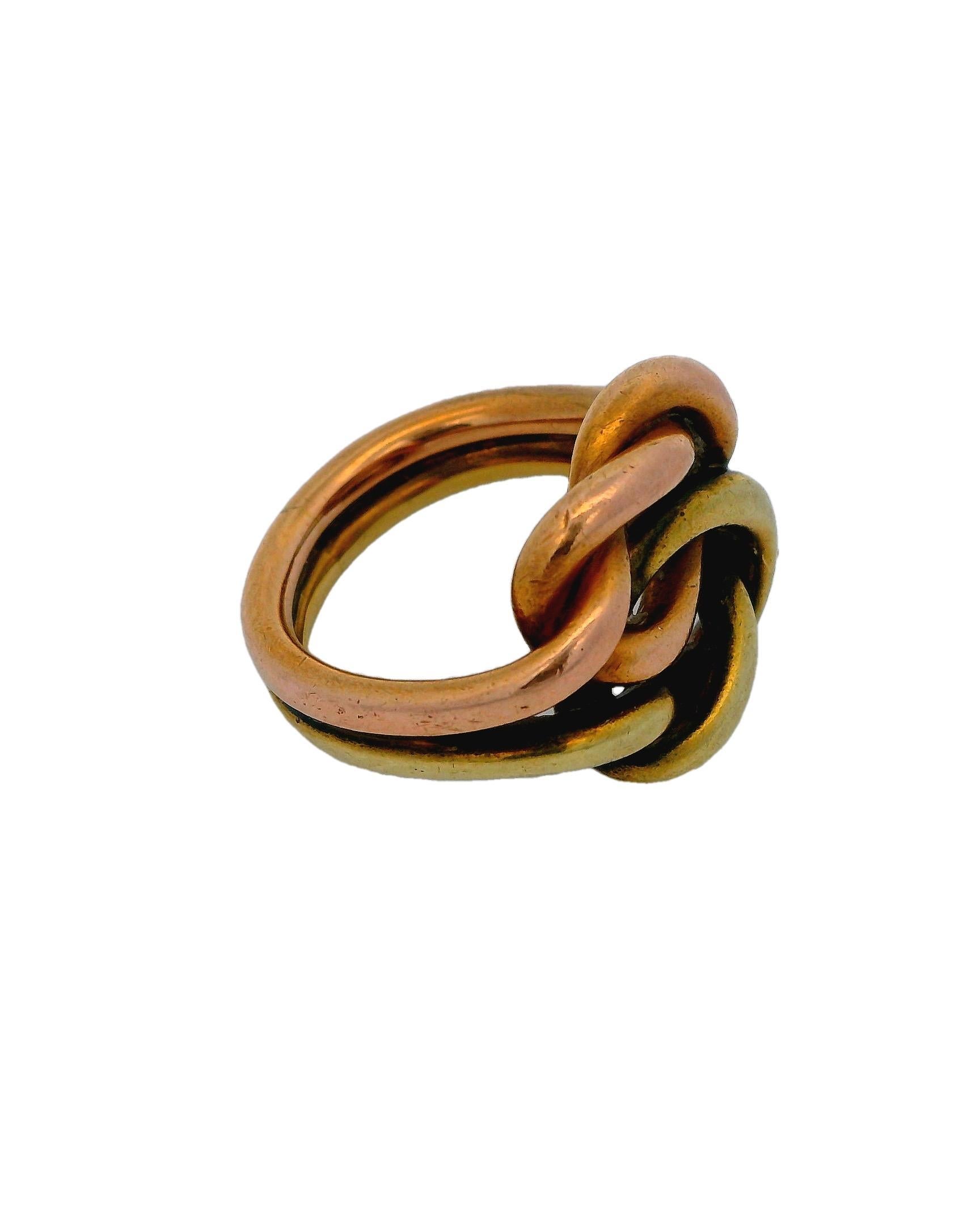 Cartier Double Knot 14K Yellow & Rose Gold Ring 3