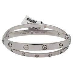 Cartier Double Love Diamond 18K White Gold Bracelet