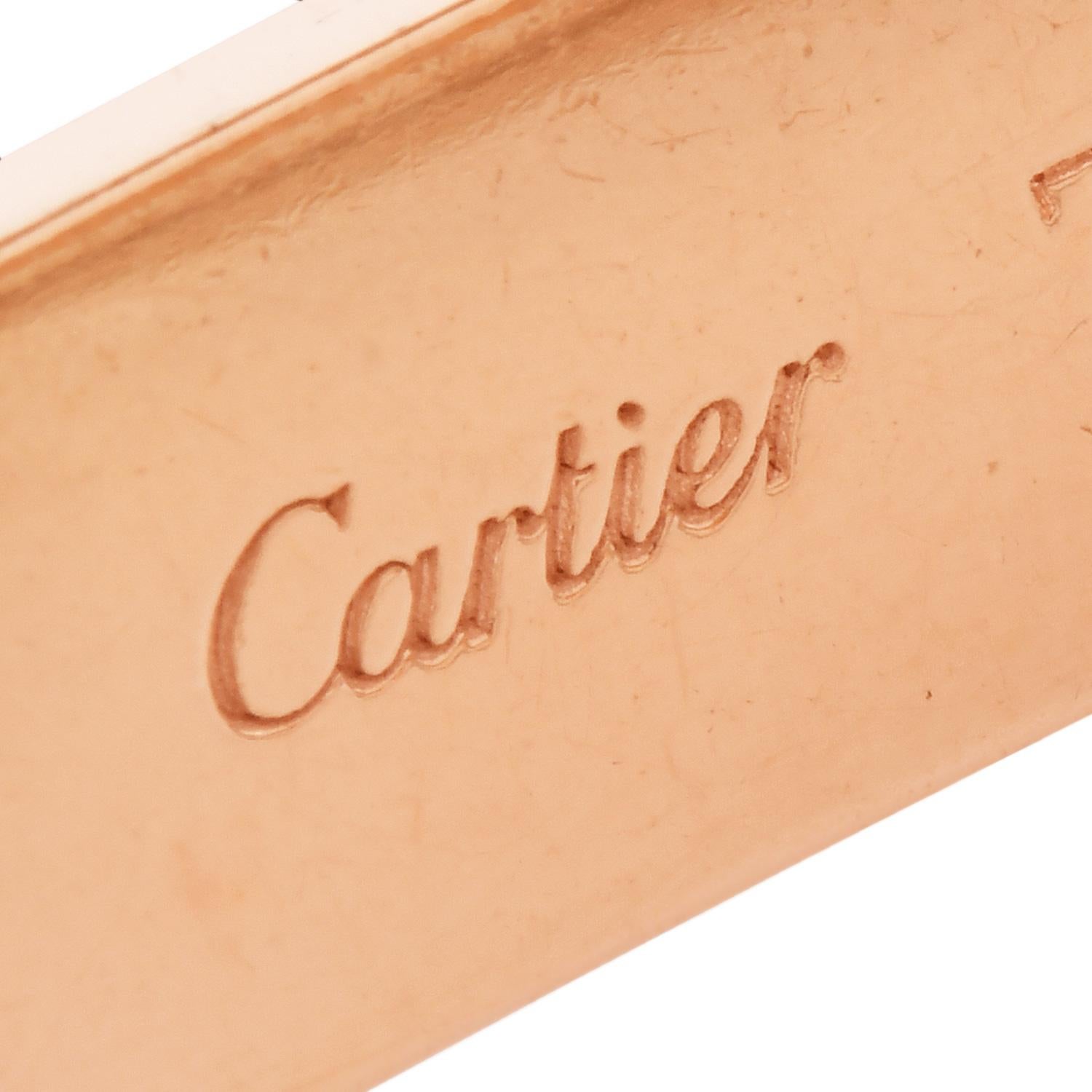 Women's Cartier Double Love Diamond Rose White Gold Bracelet SZ 16 For Sale