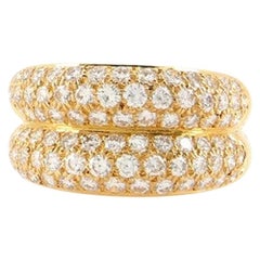 Cartier Double Mimi Ring 18K Yellow Gold and Diamonds
