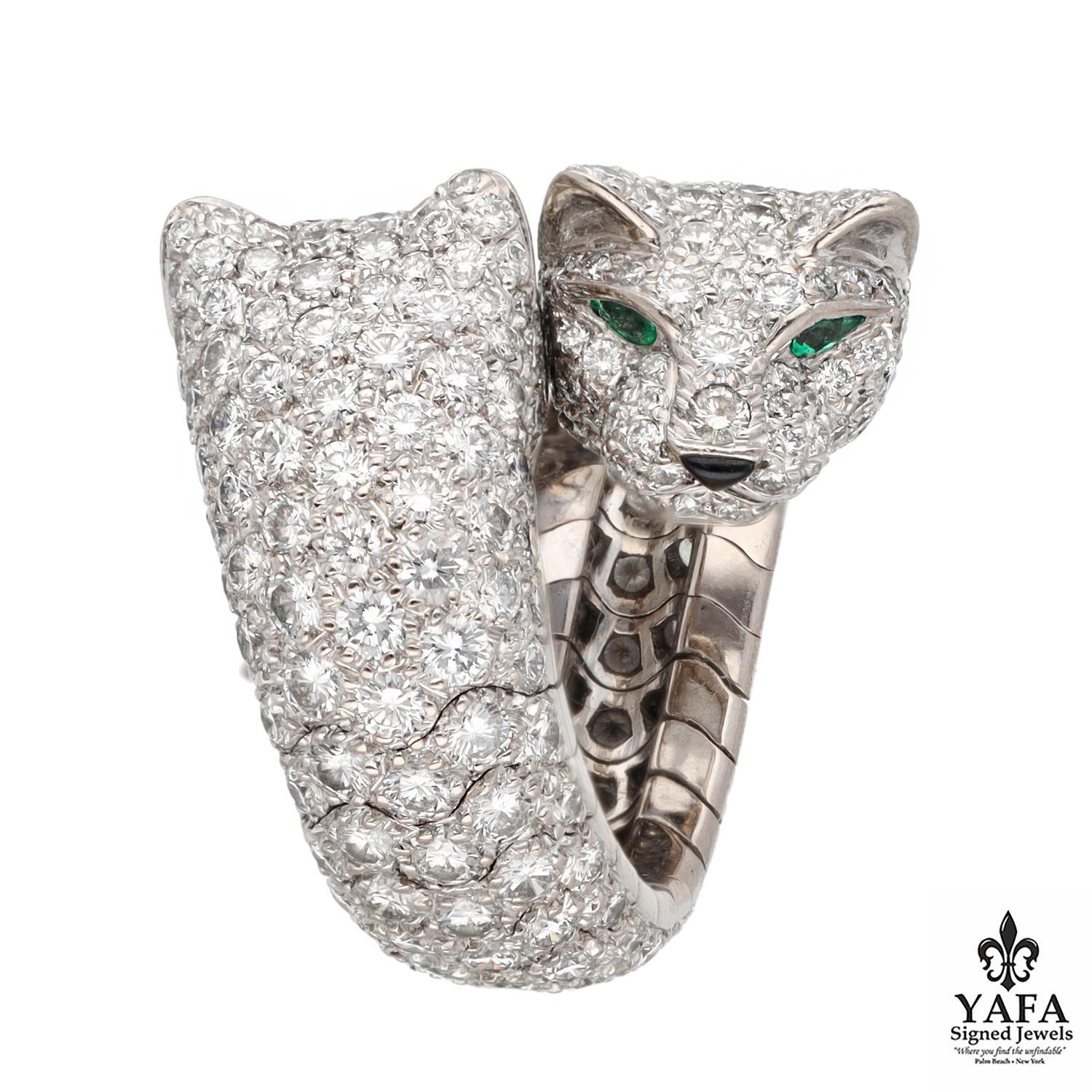 Cartier Bague Lakarda double panthère en or 18 carats et diamants Excellent état - En vente à New York, NY