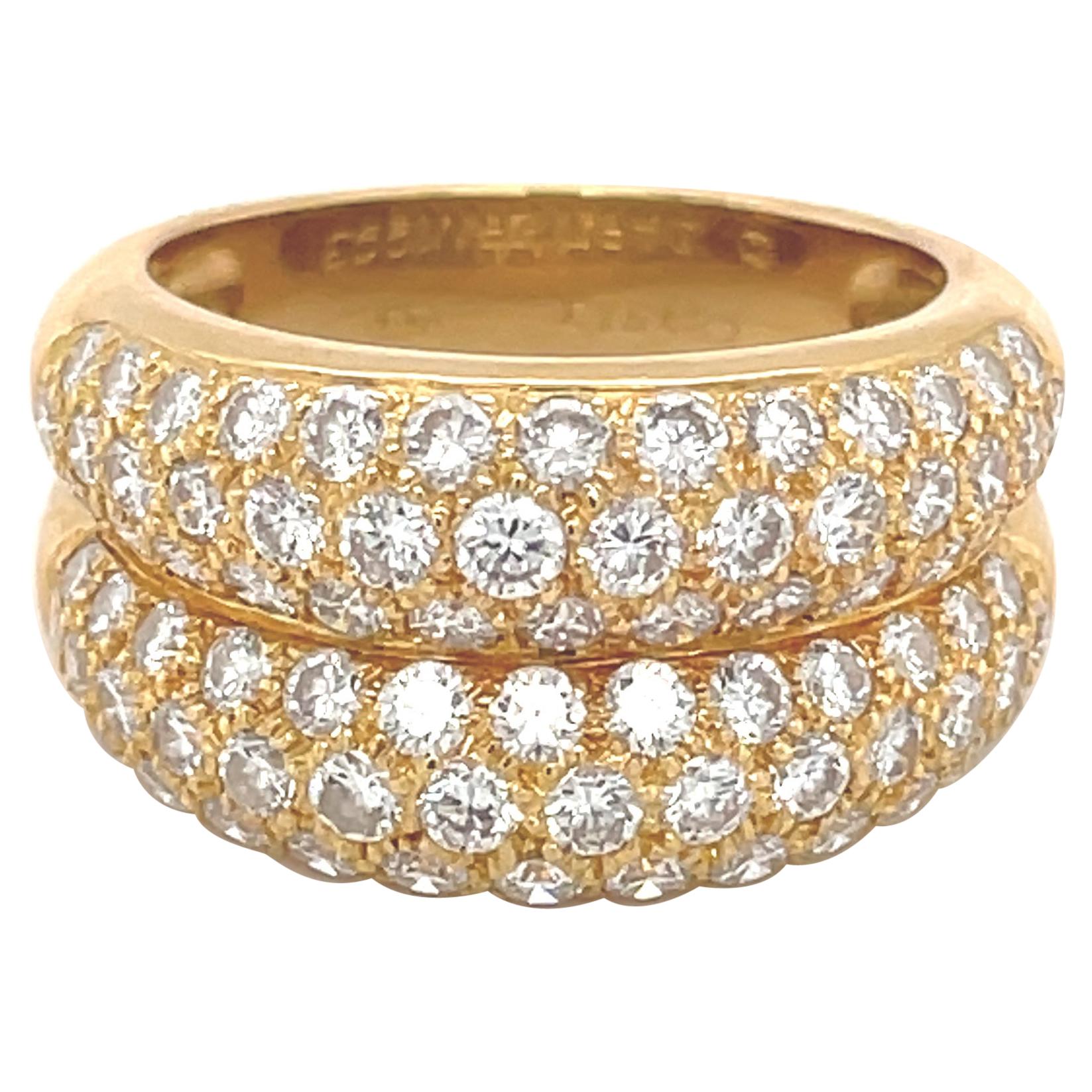 Cartier Diamond Pave Yellow Gold Bypass Band Ring at 1stDibs | cartier ...