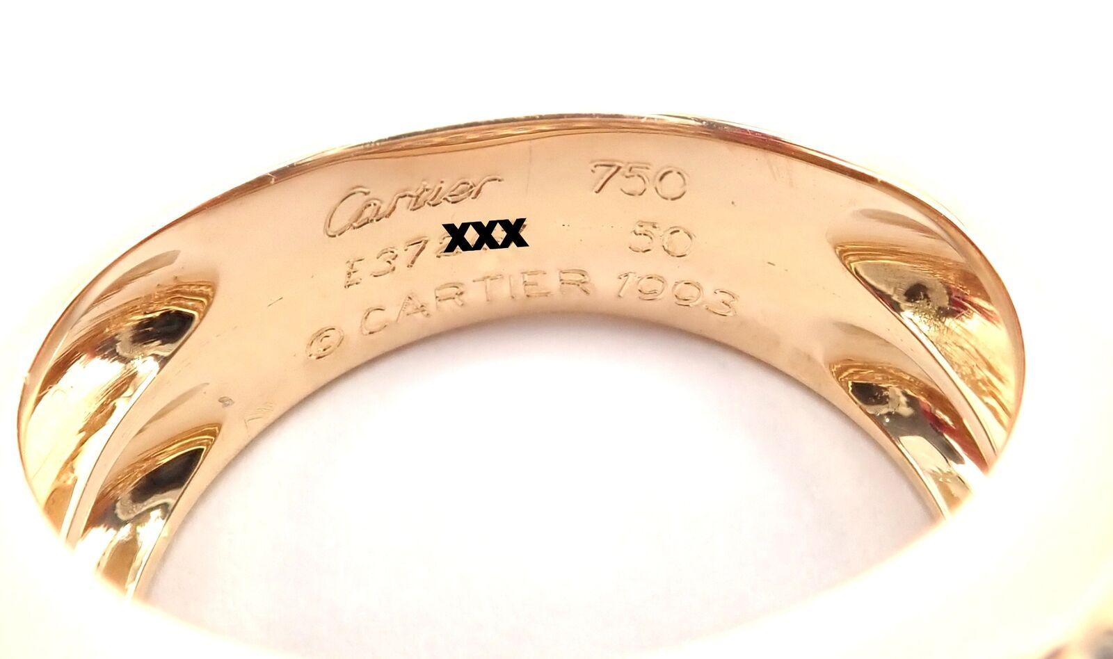 Cartier Double Pave Diamond Yellow Gold Band Ring For Sale 1
