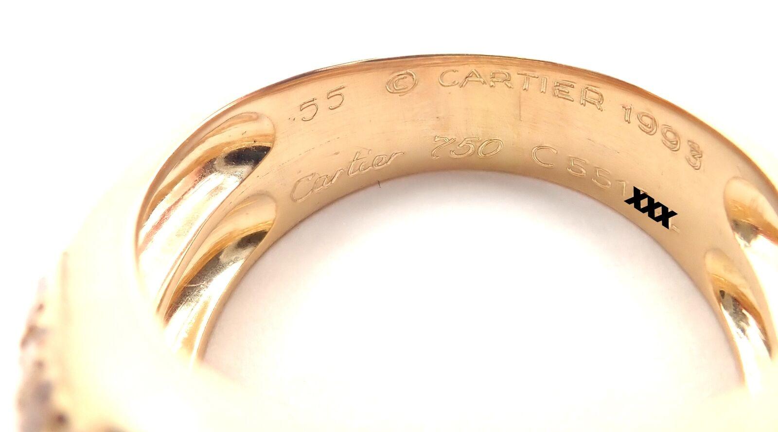 Cartier Double Pave Diamond Yellow Gold Band Ring 2