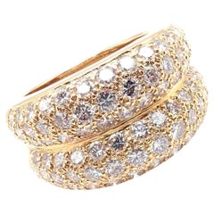 Cartier Double Pave Diamond Yellow Gold Band Ring