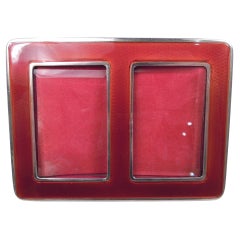 Cartier Double Picture Frame with Throbbing Scarlet Enamel