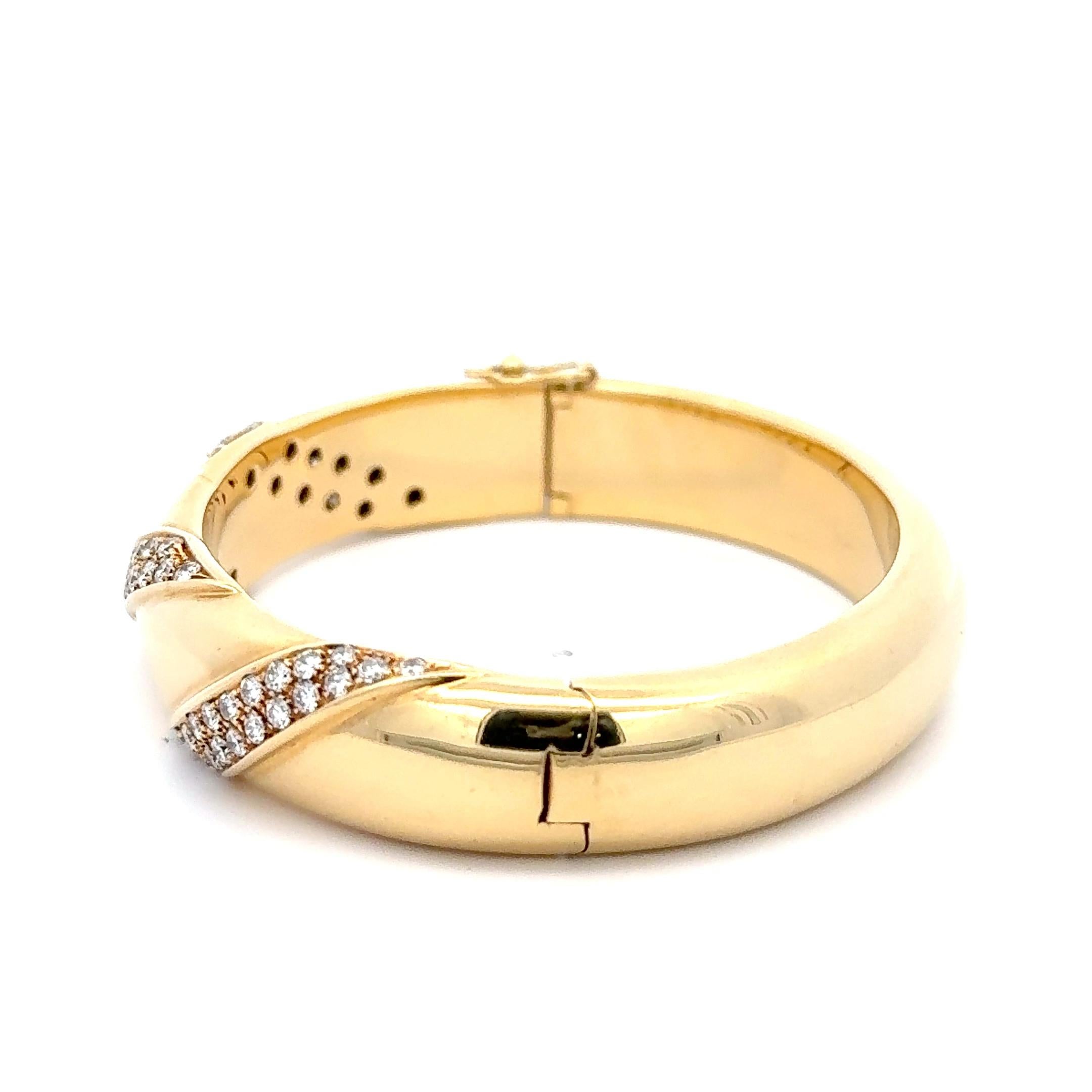 Cartier Double Ribbon 2.10ctw Diamond Bracelet 18K Yellow Gold For Sale 1