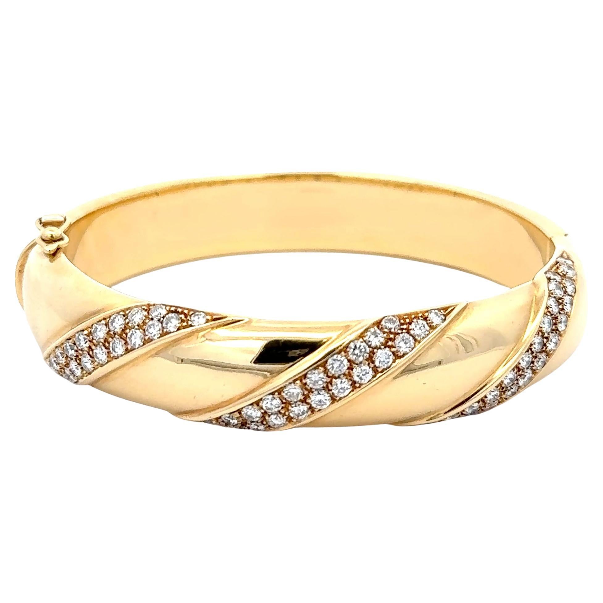 Cartier Double Ribbon 2.10ctw Diamond Bracelet 18K Yellow Gold For Sale
