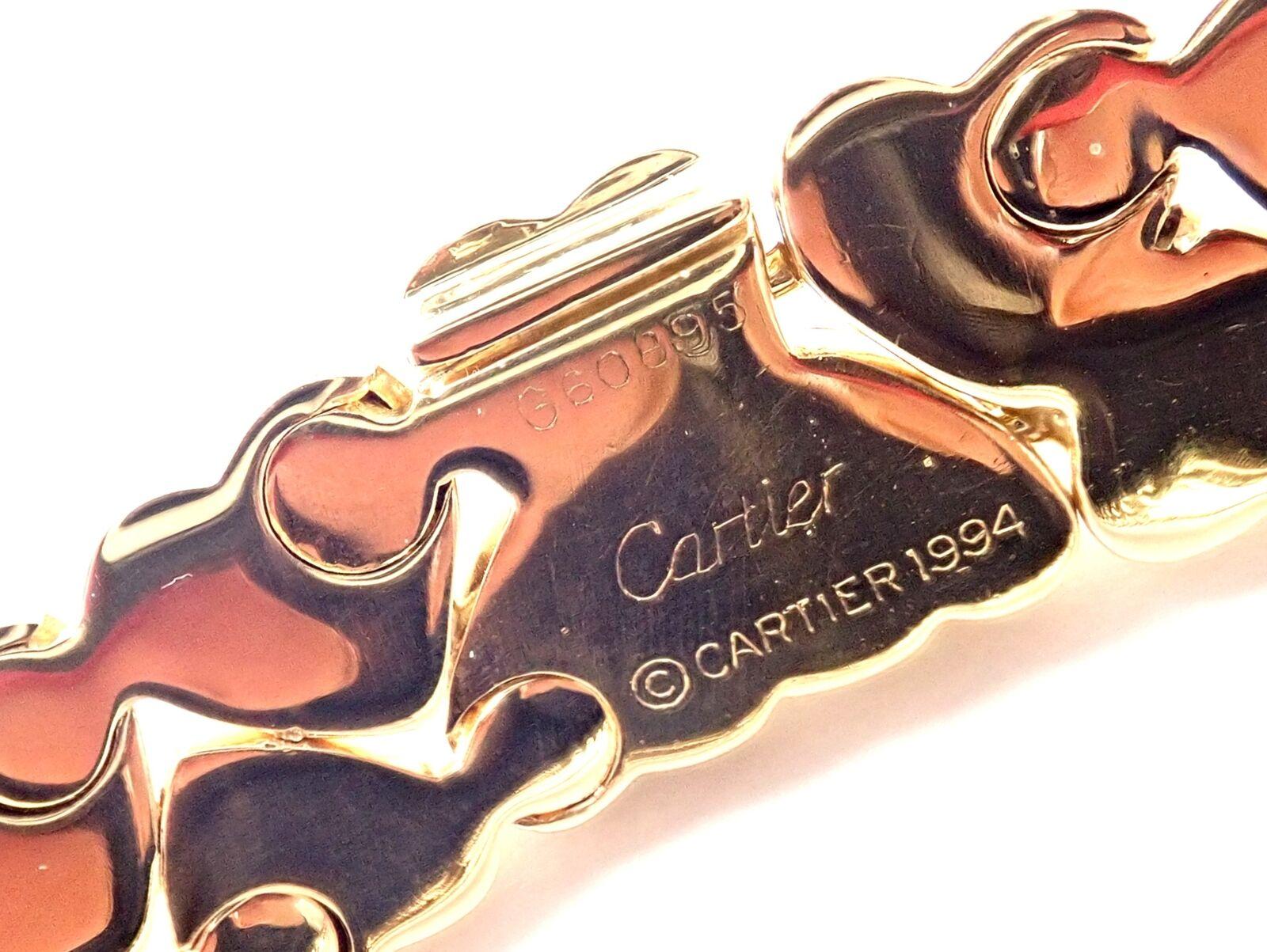 Women's or Men's Cartier Double Row Heart Yellow Gold Choker Necklace