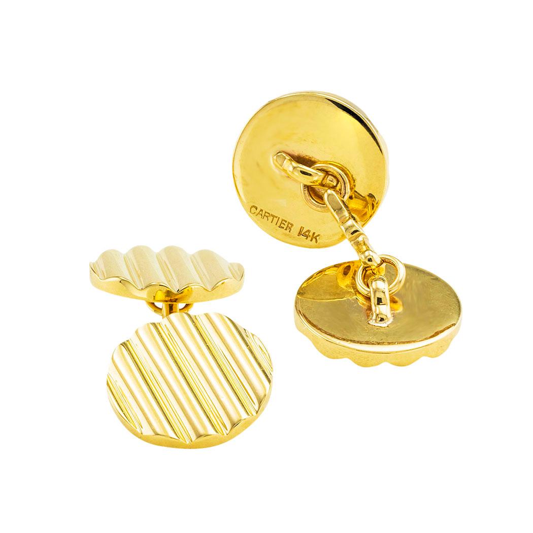 Cartier Double Sided Yellow Gold Cufflinks 1