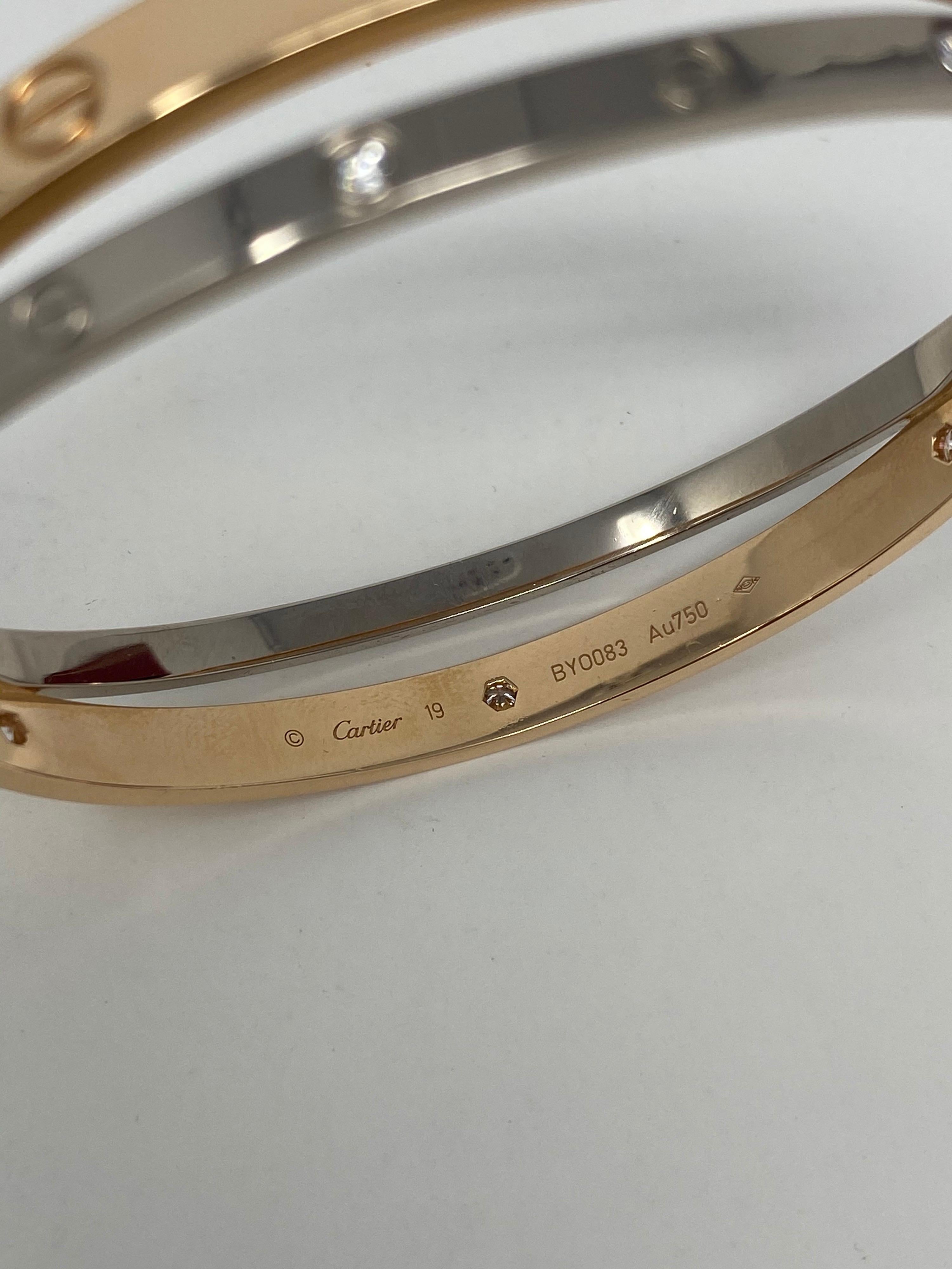 Cartier DoubleLove Bracelet 12 Diamonds  In New Condition In Athens, GA