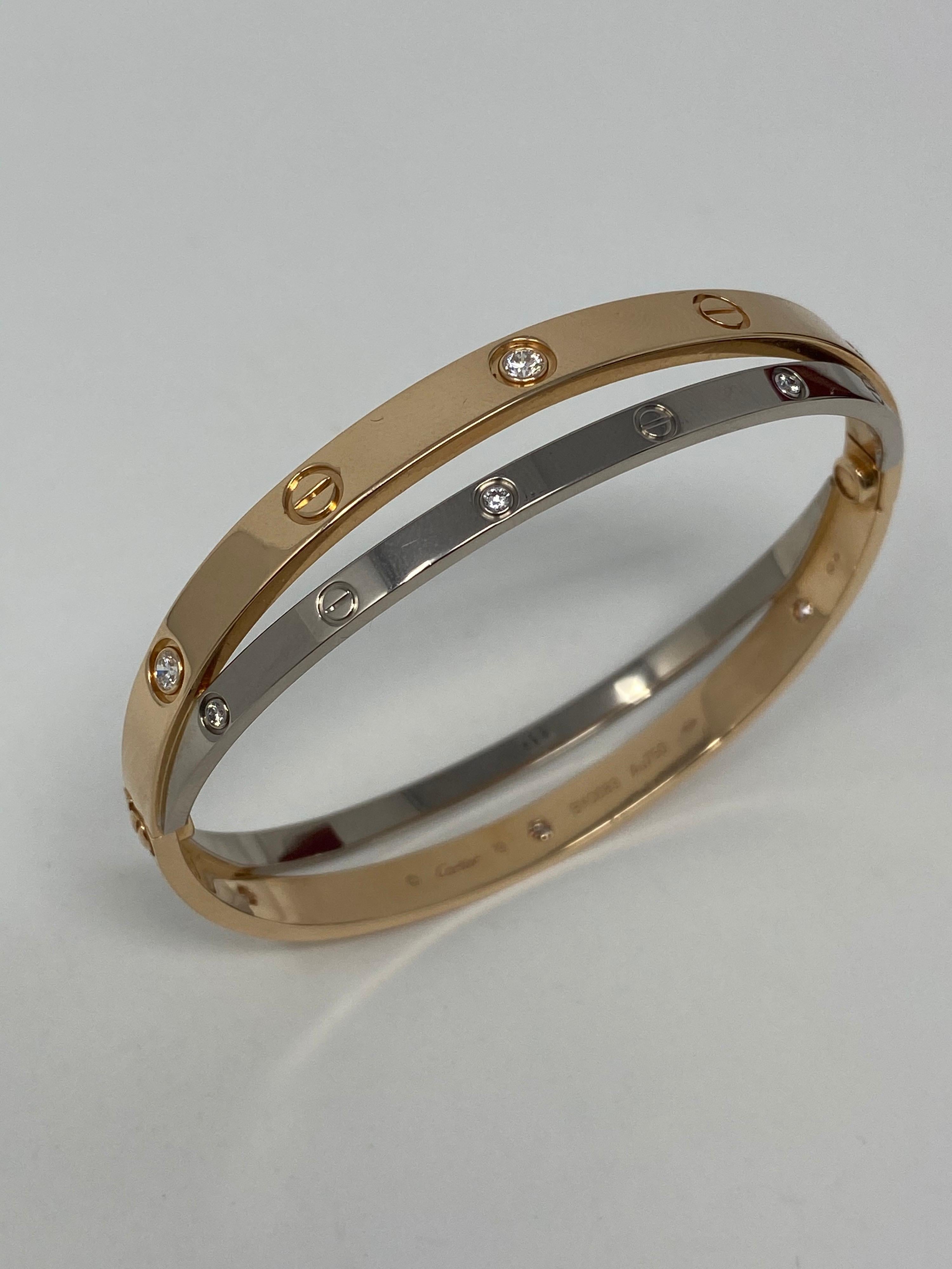 Women's or Men's Cartier DoubleLove Bracelet 12 Diamonds 