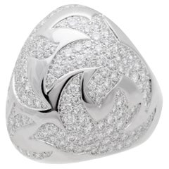 Cartier Dove of Peace Diamond White Gold Bombe Cocktail Ring