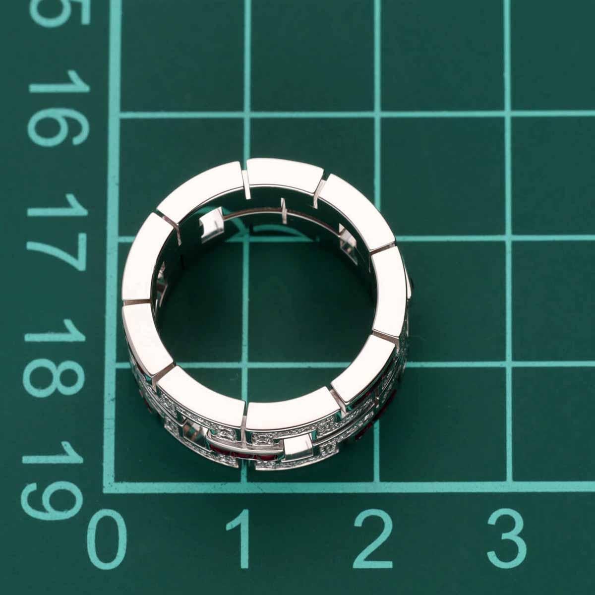 Cartier Dragon Padlock Diamonds Ruby 18K White Gold Ring US 5 3/4 In New Condition For Sale In Tokyo, JP