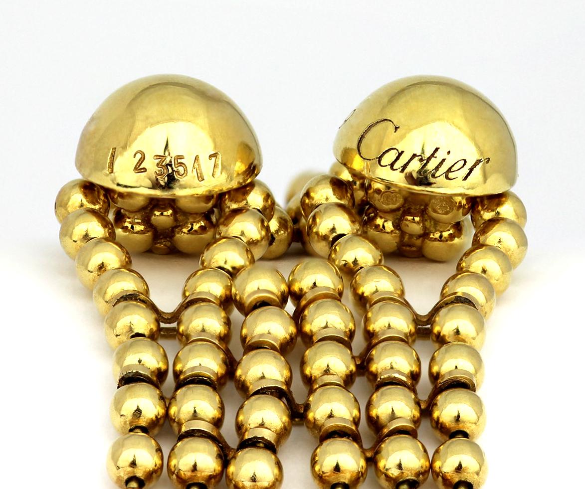 Retro Cartier, ‘Draperie’ 18 Carat Gold Bracelet Design as Six Strang/Row of Beads