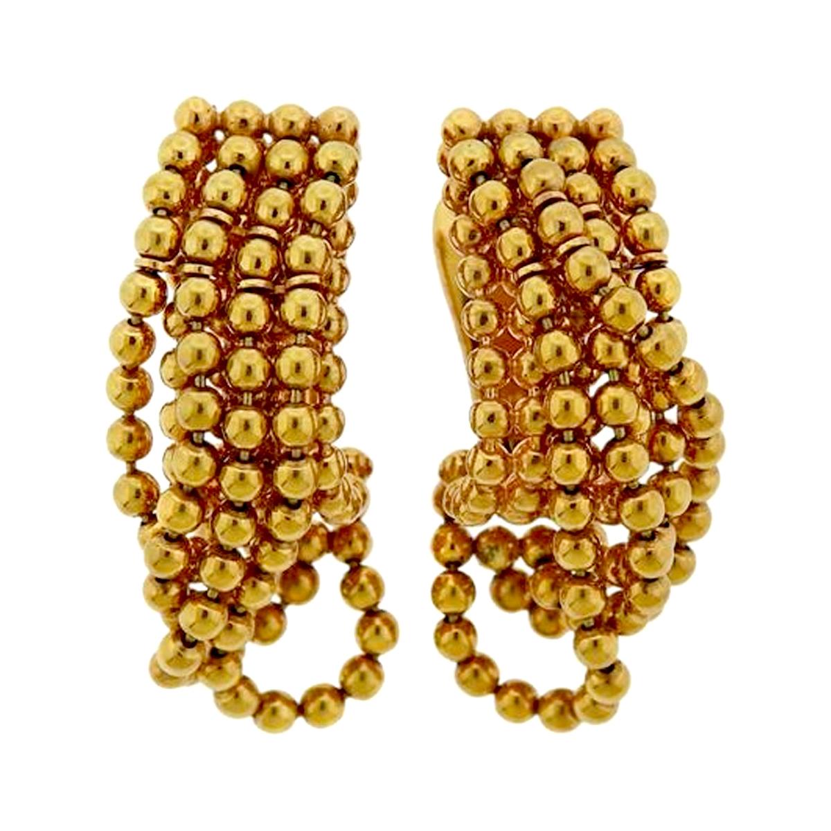 Cartier Draperie 18 Karat Yellow Gold Drop Earrings