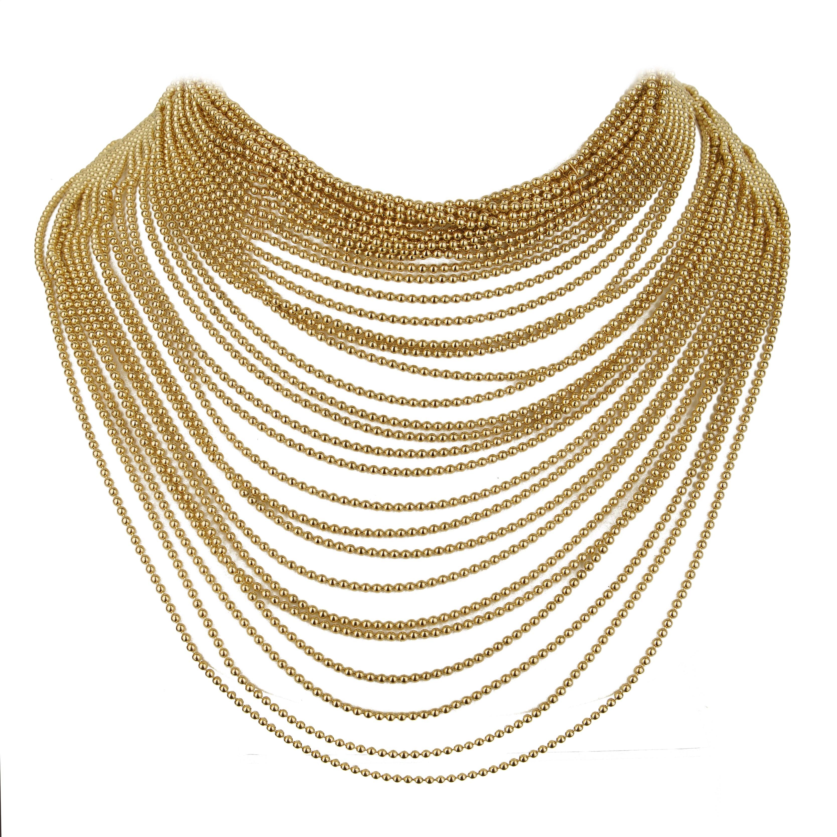 Cartier Draperie Collier Vintage en or jaune 18k avec perles Unisexe en vente