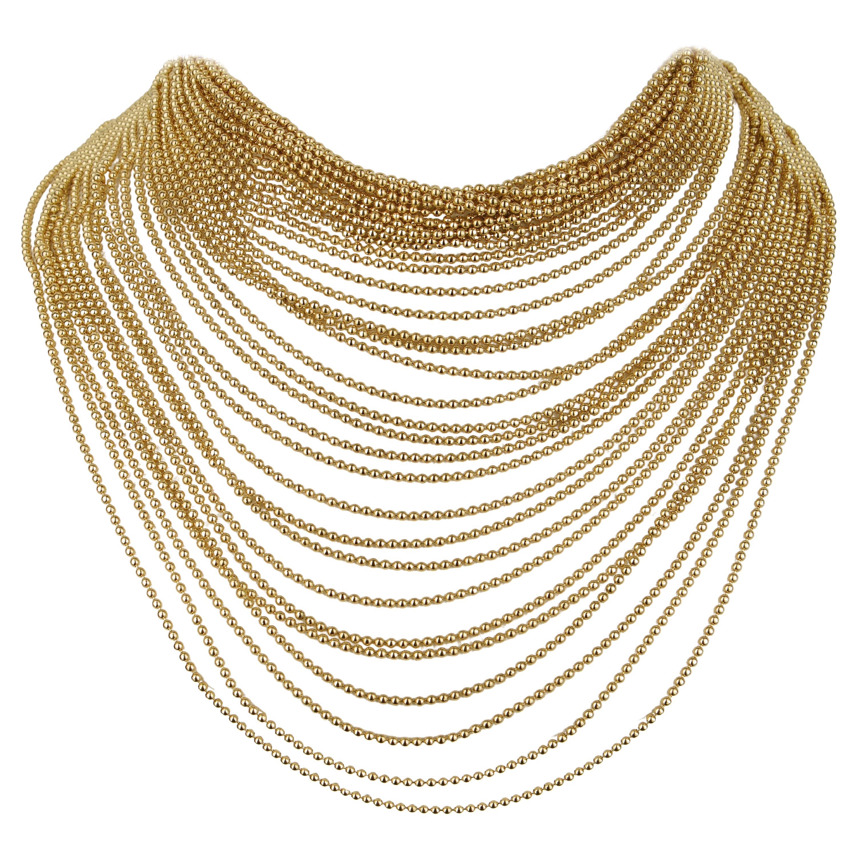 Cartier Draperie Collier Vintage en or jaune 18k avec perles