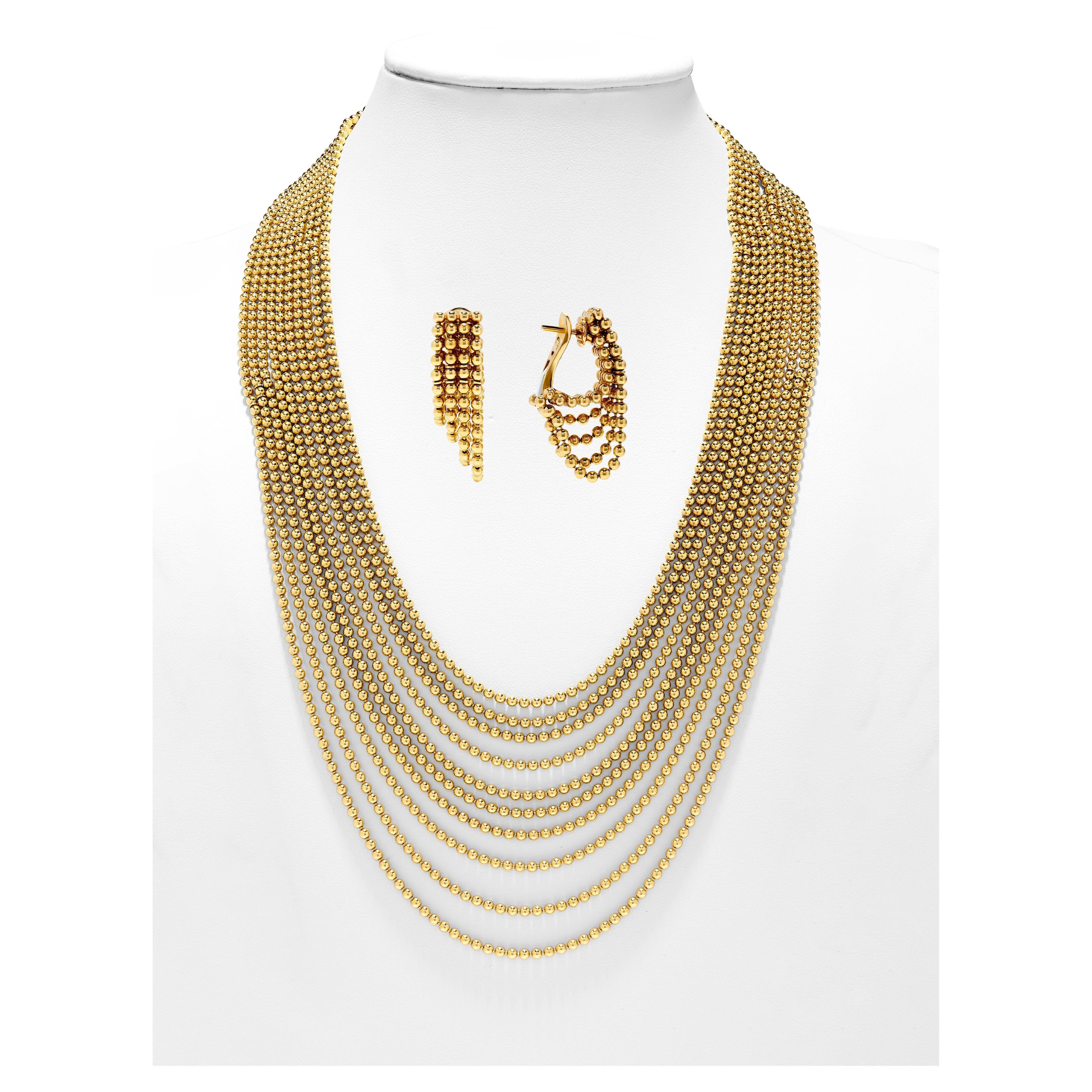 Cartier "Draperie Collection" Demiparure Yellow Gold Necklace - Earrings For Sale
