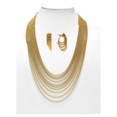 Cartier "Draperie Collection" Demiparure Yellow Gold Necklace - Earrings
