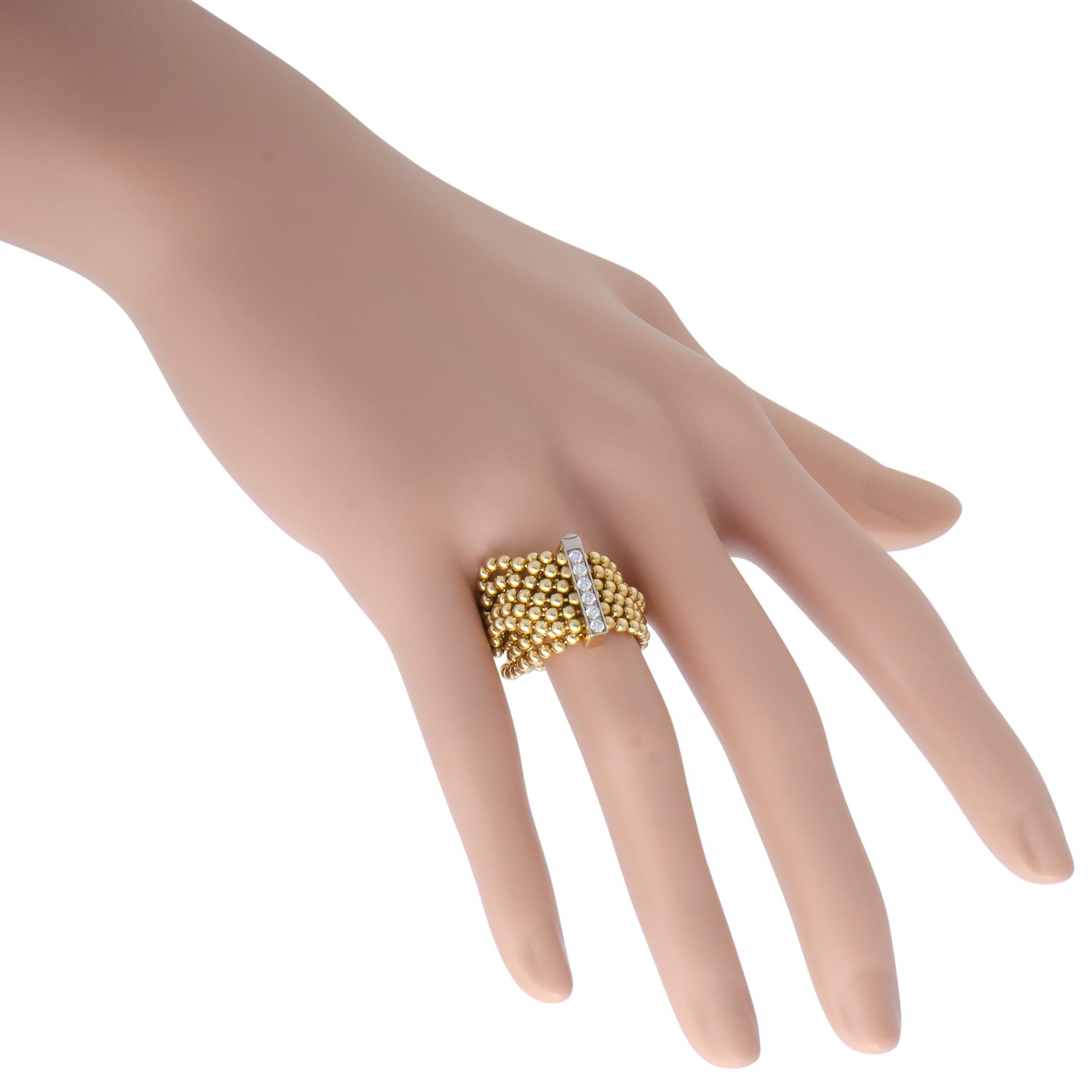 Cartier Draperie de Decolette 18 Karat Yellow and White Gold Diamond Pave In Excellent Condition In Southampton, PA