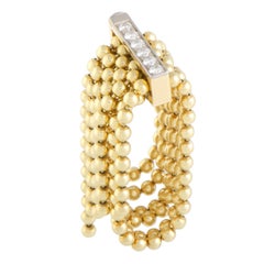 Cartier Draperie de Decolette 18 Karat Yellow and White Gold Diamond Pave