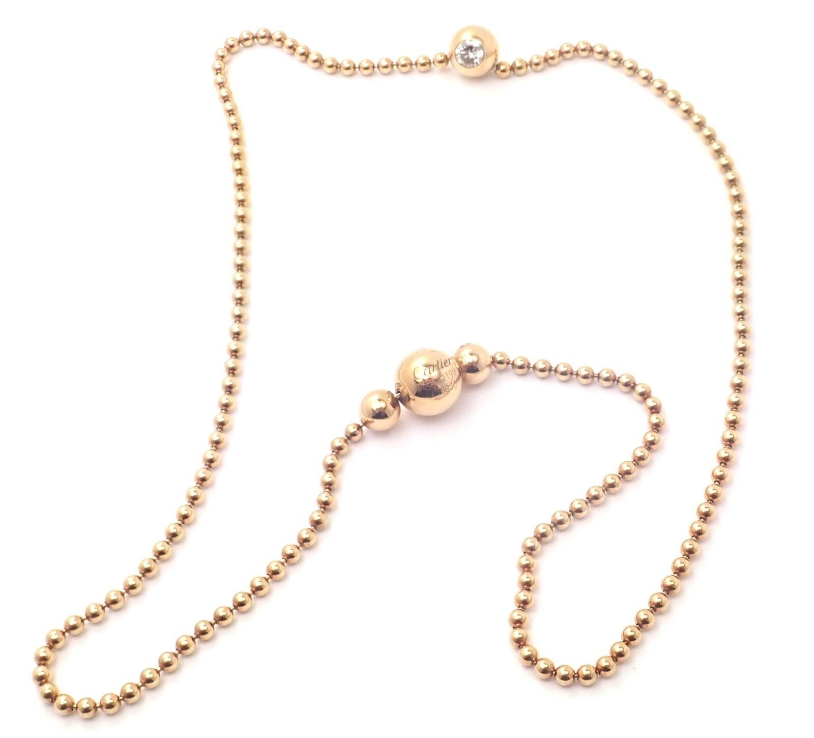 Cartier Draperie De Decollate Diamond Yellow Gold Chain Necklace 5