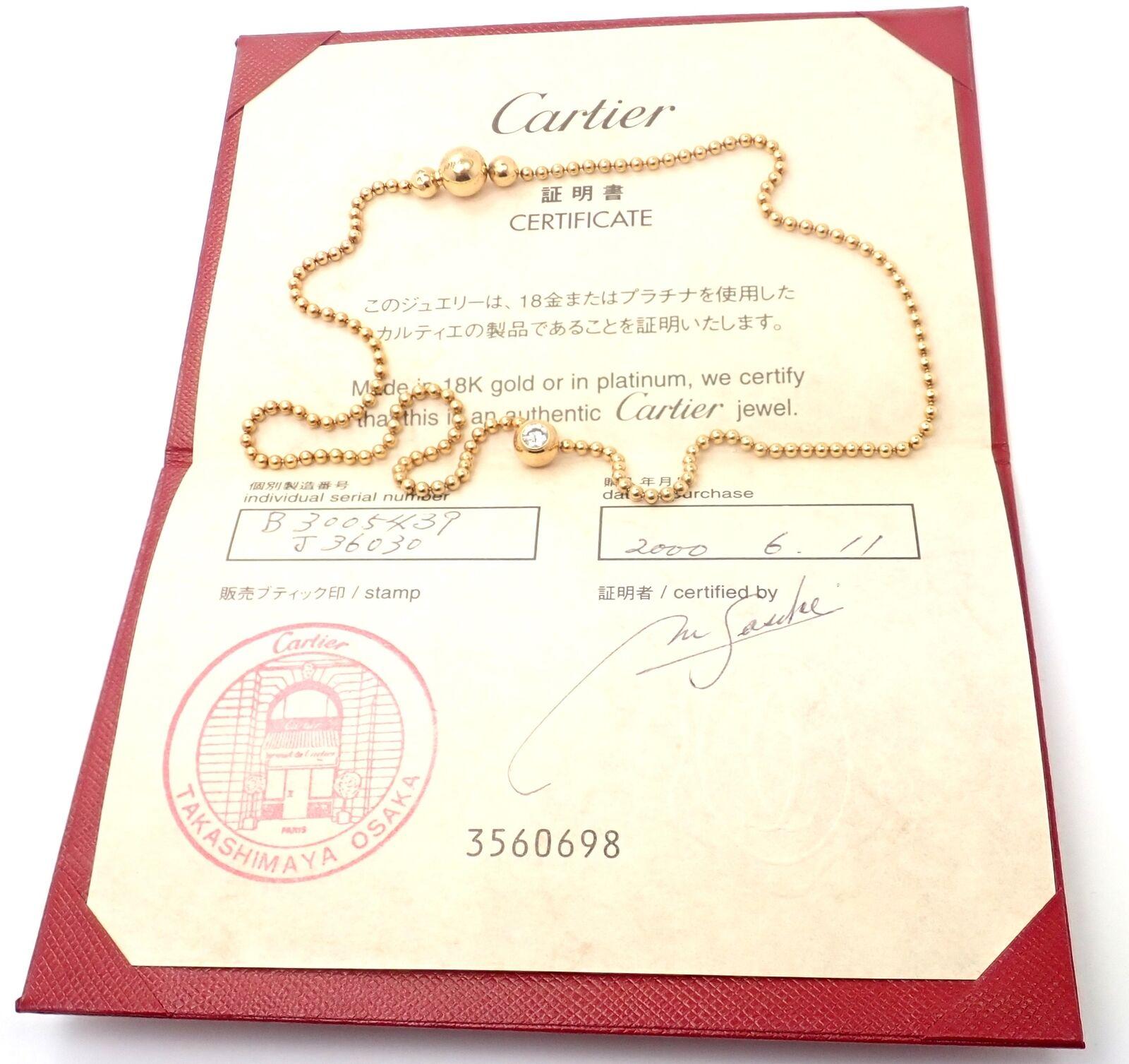 Brilliant Cut Cartier Draperie De Decollate Diamond Yellow Gold Chain Necklace