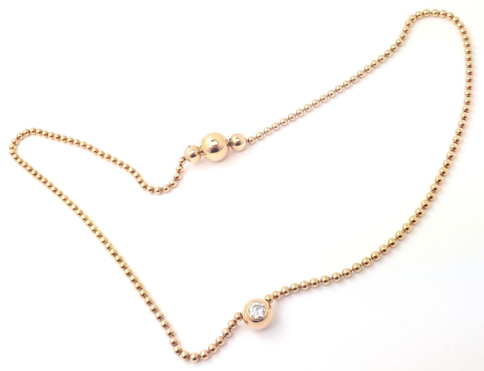 Women's or Men's Cartier Draperie De Decollate Diamond Yellow Gold Chain Necklace