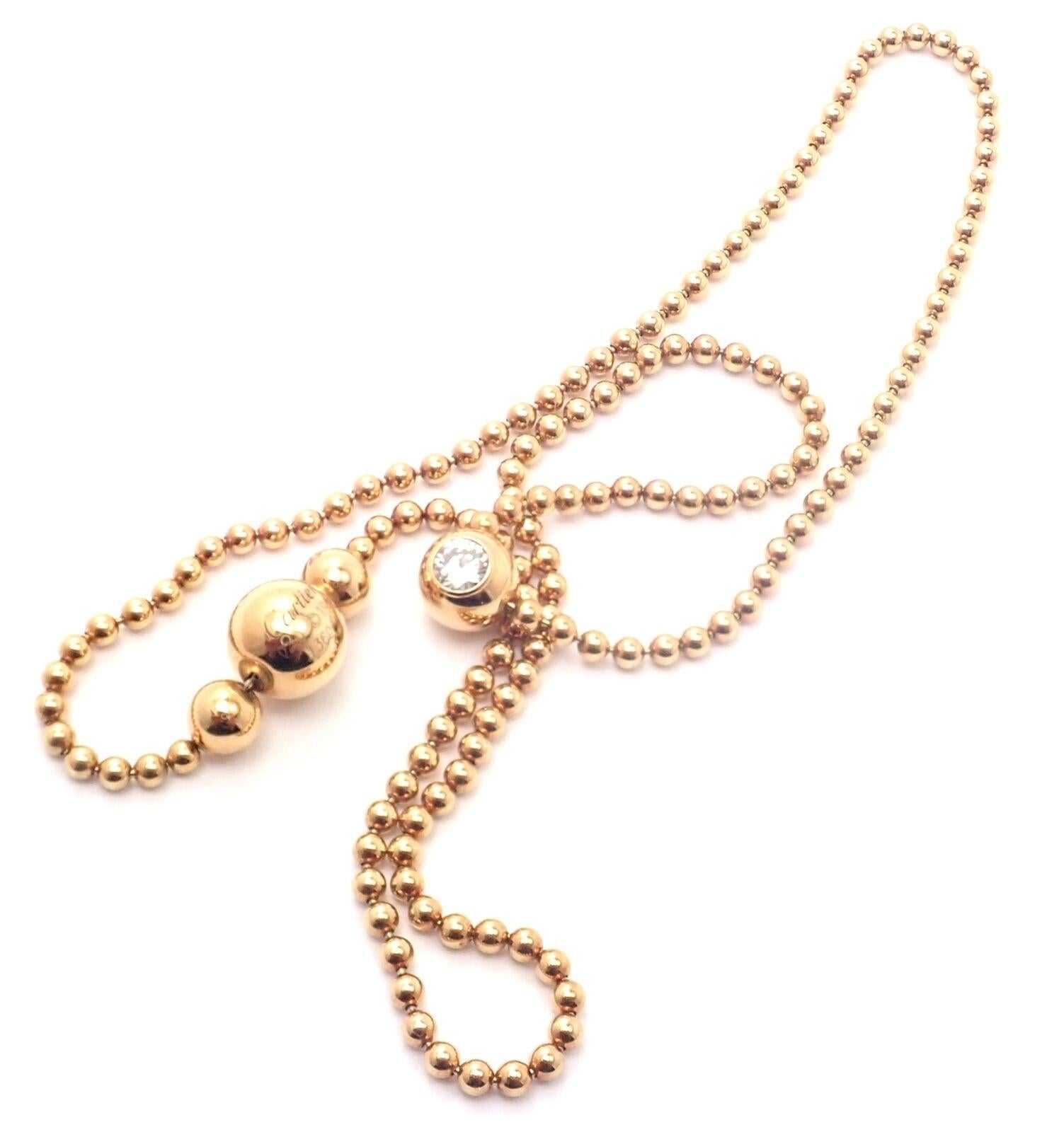 Cartier Draperie De Decollate Diamond Yellow Gold Chain Necklace 3