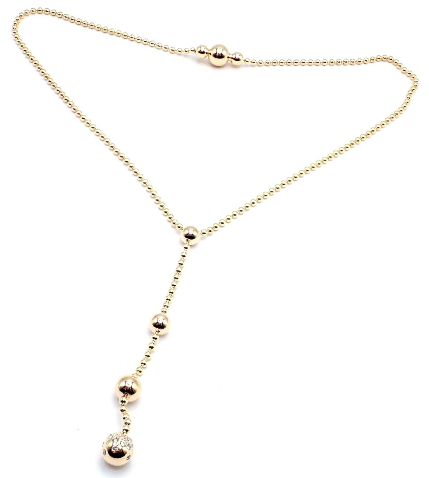 18k Gelbgold Diamant Draperie  de Decolette Halskette mit einem Tropfen von Cartier.
Mit runden Diamanten im Brillantschliff VVS1 Klarheit, E Farbe Diamanten Gesamtgewicht ca. .58ct
Einzelheiten:
Länge: 15,5