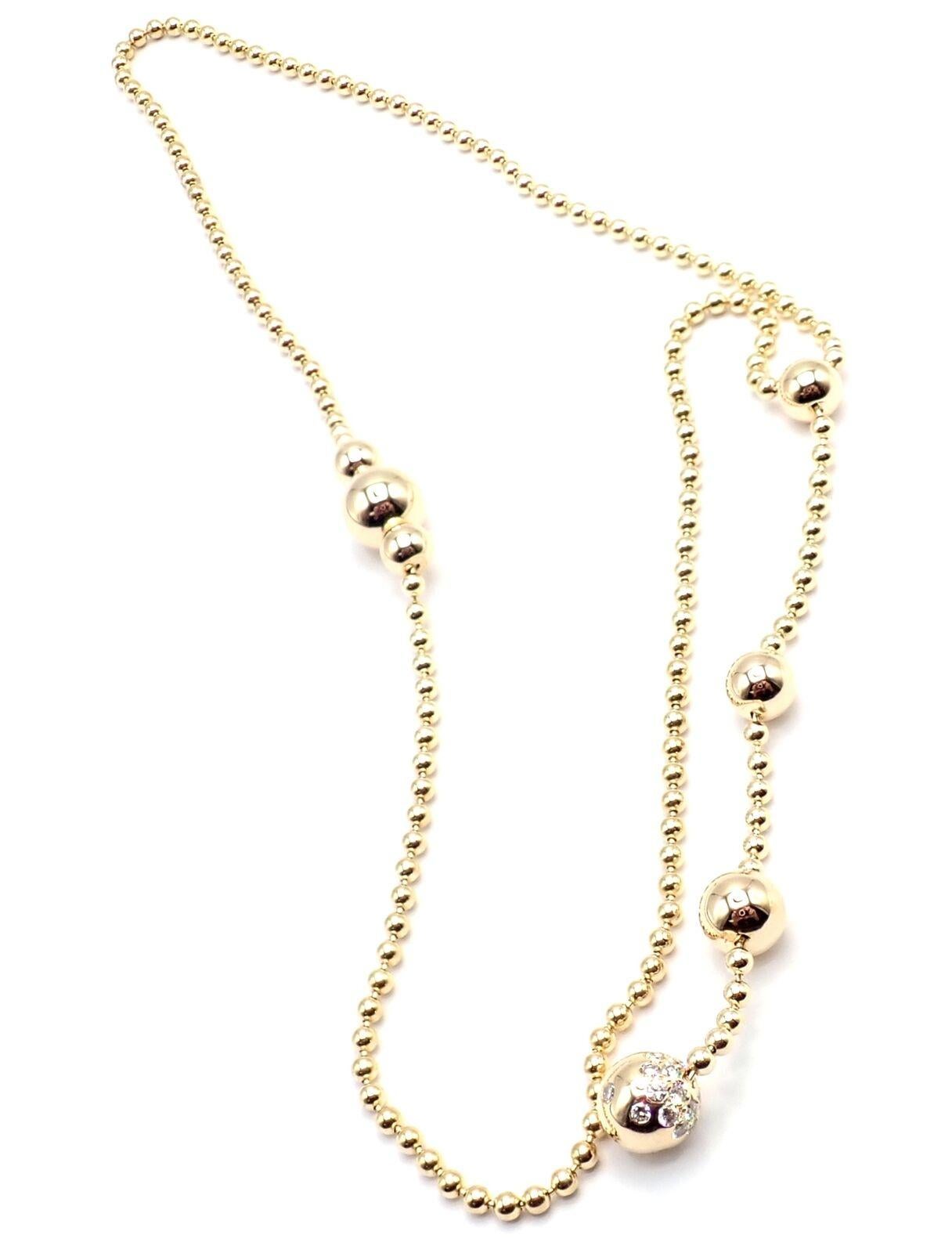 Taille brillant Cartier, collier Draperie de Decollate à une seule goutte en or jaune et diamants en vente