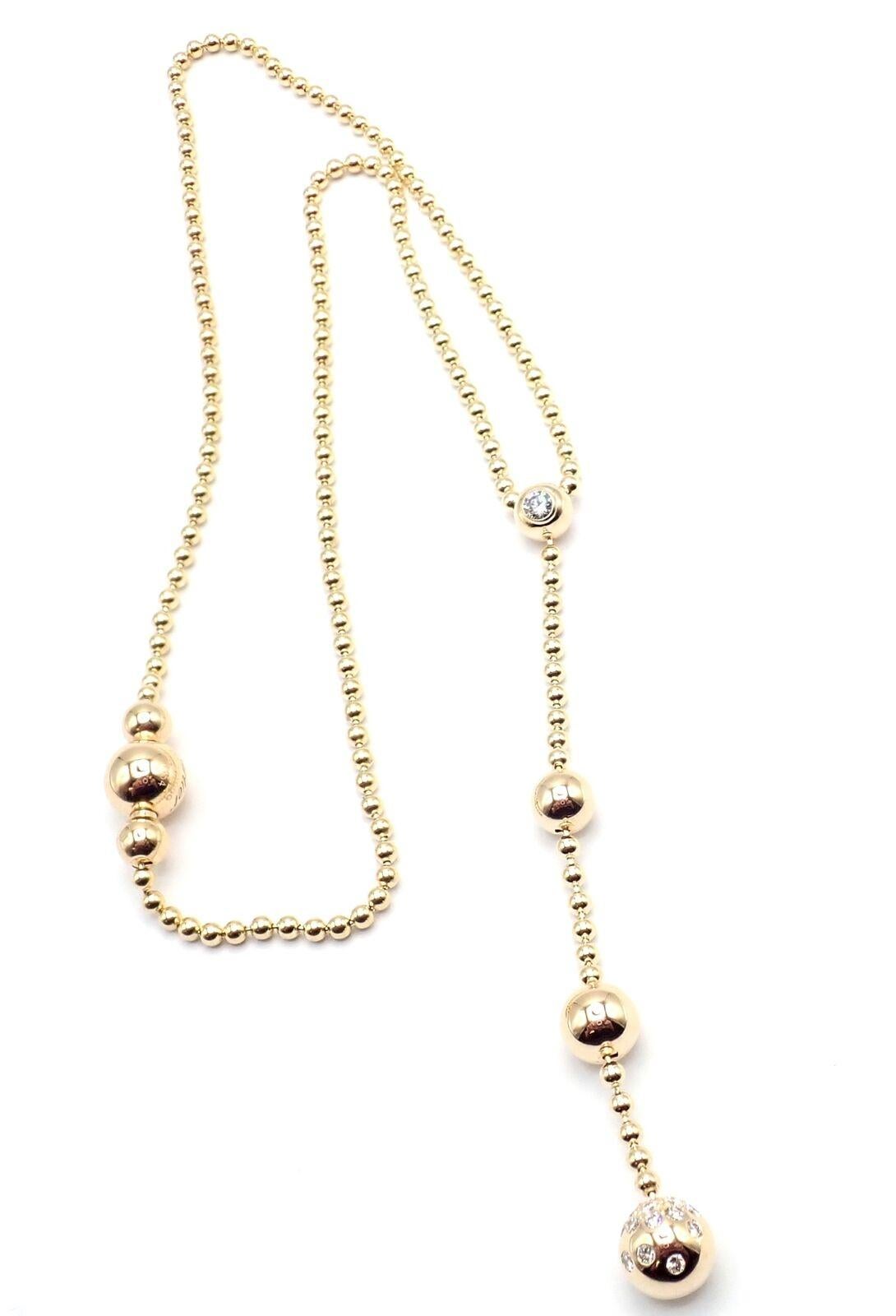 Cartier, collier Draperie de Decollate à une seule goutte en or jaune et diamants Unisexe en vente