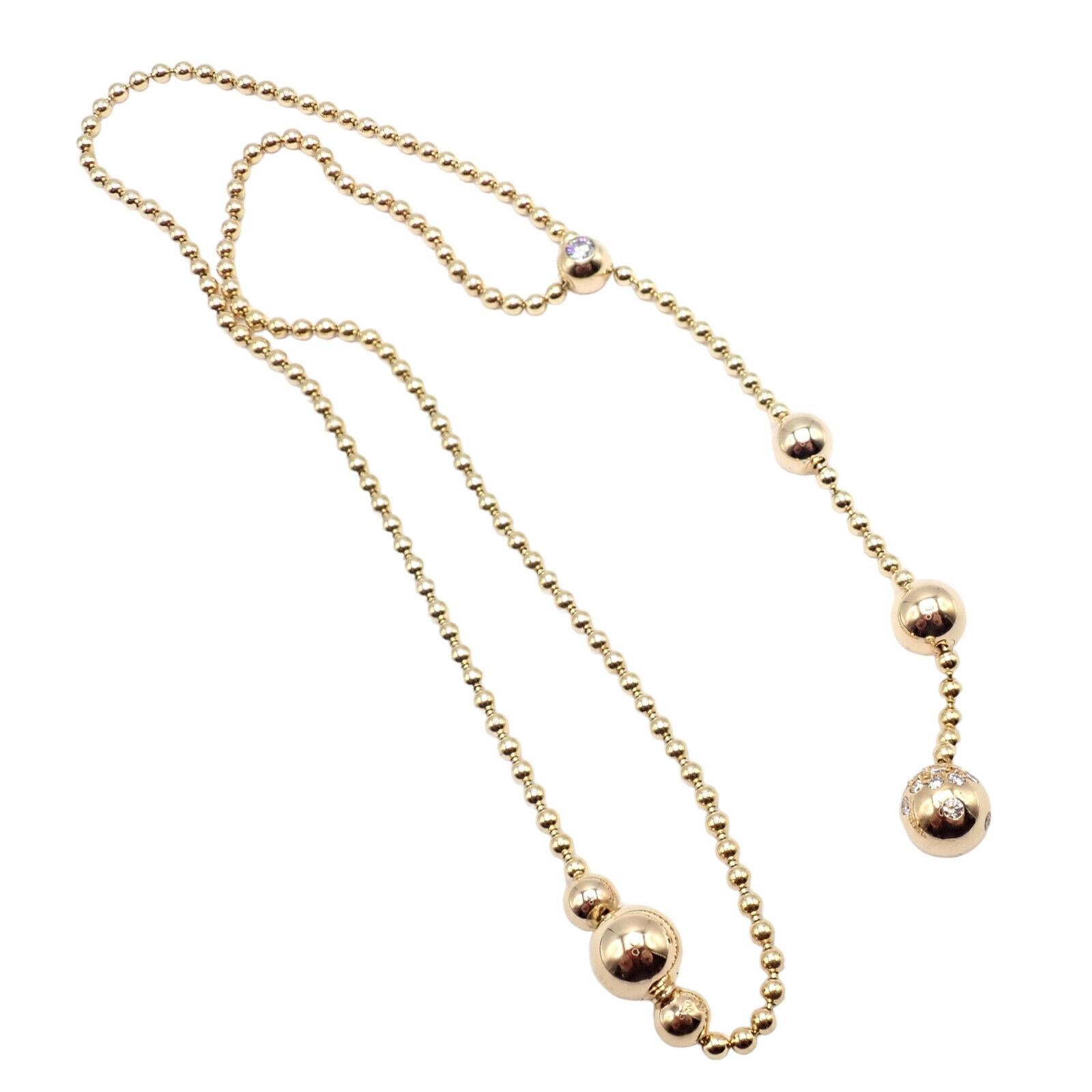 Cartier, collier Draperie de Decollate à une seule goutte en or jaune et diamants Unisexe en vente